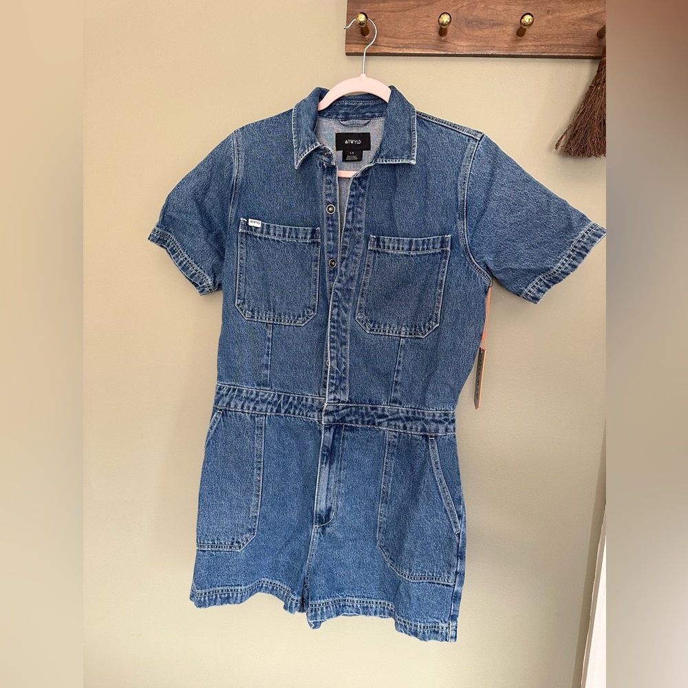 NWT Altwyld Denim Utility Romper